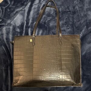 BEIS “The Work Tote” in Black Croc